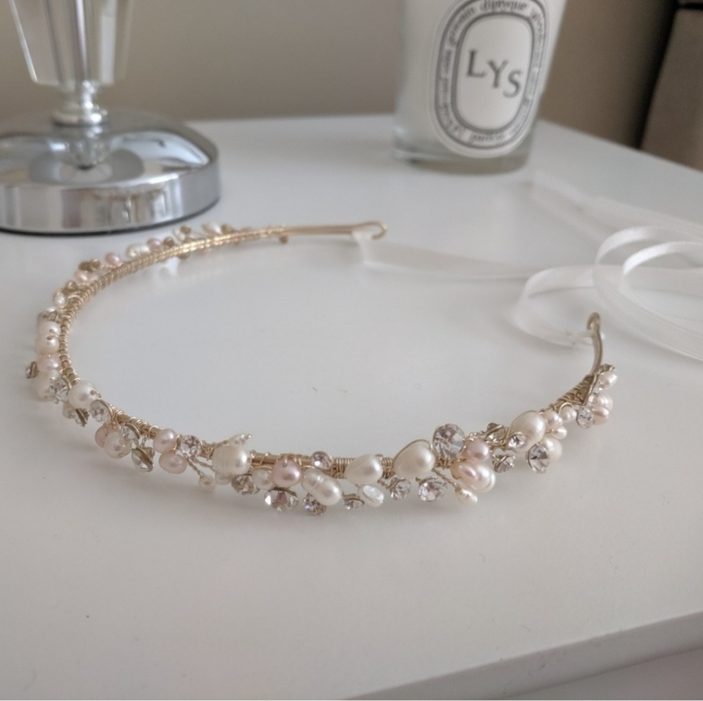 BHLDN Pearl and crystal headband